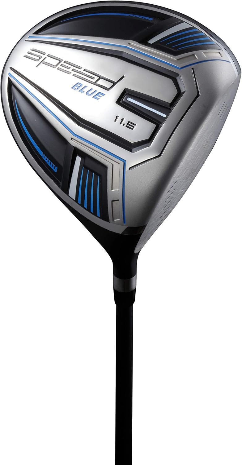 Installing Speed System Golf Titanium Driver Right Hand BLUE on a wooden desk