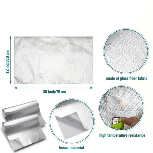 Sumind Aluminized Heat Shield Sheet 12x30in 4-Pack Exhaust Insulation-1